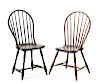 Two American Windsor Bow or Loop Back Chairs