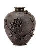 Japanese Bronze Vase with Flowers, Meiji Period
