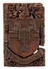 19th C. English Carved Oak Coat of Arms, Hughes