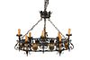 19th C. Gothic Revival Armorial Iron Chandelier