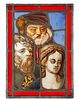 16th C. Stained Glass, Susanna & The Elders