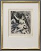 Marc Chagall, "Samson and Delila" hand colored