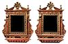 * A Pair of Northern Italian Painted and Parcel Gilt Tabernacle Frames Height 27 1/2 x width 22 inches.