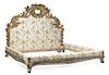 * A Rococo Style Giltwood Bed Height of headboard 67 1/4 x width 85 inches.