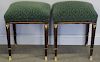 Pair of Antique Upholstered Benches with Fine