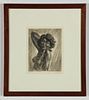 John French Sloan (American, 1871-1951) "Brunette Head and Shoulders", 1933