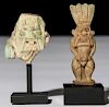2 Ancient Egyptian Faience Bes Figures