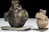 2 Ancient Pre Columbian Blackware Vessels