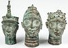 3 Nigerian Bronze Ife Portrait Busts