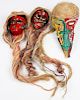 3 Vintage Mexican Festival Dance Masks