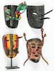 4 Vintage Mexican Day of the Dead Masks
