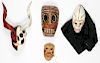 4 Vintage Mexican Death/Dance Masks