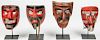 4 Vintage Mexican Moors Dance Masks