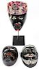 3 Vintage Mexican Negritos Dance Masks