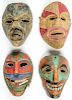 4 Vintage Mexican Hidalgo Chantolos Masks