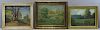 3 Early 20th C. Oil on Board Landscapes.