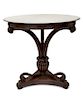 A William IV Style Mahogany Occasional Table Height 28 x diameter 30 inches.