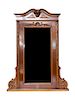 A French Walnut Overmantel Mirror Height 53 x width 40 inches.