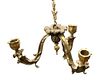 A French Gilt Bronze Three-Light Chandelier Height 40 inches.