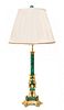 A Neoclassical Gilt Bronze and Malachite Candelabrum Base Height overall 42 inches.
