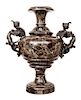 A Neoclassical Bronze Mounted Marble Urn Height 22 3/4 inches.