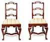 A Pair of Rhode Island Pierced Back Side Chairs Height 39 inches.