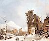 Jules Cesar Denis van Loo, (French, 1743-1821), Winter Scene with Ruins
