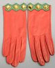 Hermes red leather woman's gloves.