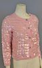 Chanel cardigan, pink with sequins in squares, new with tag retail $4,355 (size 38).