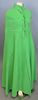 Christian Dior Paris Automne-Hiver 1971 #I55708, green wool cloak, full length.