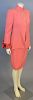 Christian Dior Haute Couture Paris #27493 & #27494, womens two piece suit jacket with matching skirt in coral pink.