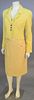 Chanel two piece lot with yellow tweed/novelty weave jacket and non-matching mustard color...