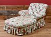 CHINTZ TUFTED UPHOLSTERED CHAISE LOUNGE