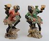 PAIR OF VENETIAN ROCOCO STYLE CARVED AND PAINTED WOOD BLACKMOOR FIGURES