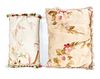 Two Aubusson Tapestry Pillows Width of first 19 inches.