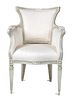 A Gustavian Style Painted Armchair Height 31 inches.