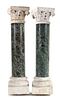 A Pair of Italian Marble Columns Height 17 inches.