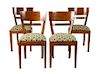 Twelve Art Deco Walnut Dining Chairs Height 35 inches.