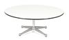 A Circular Formica and Chrome Coffee Table, Charles & Ray Eames for Herman Miller Height 16 x diameter 44 inches.