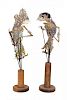 A Pair of Indonesian Wayang Kulit Shadow Puppets Height 19 1/4 inches.