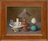 GERALD NORDEN (1912-2000): EGGS AND A JUG; TWO LAMPS AND A CANDLE; AND COB NUTS