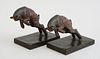 PAIR OF LEAPING LAMB BOOKENDS
