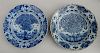 ASSEMBLED PAIR OF DELFT BLUE AND WHITE CHARGERS
