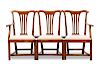 English Chippendale Oak Upholstered Bench