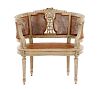 Louis XVI Gray Caned Bergere Chair, 19th C