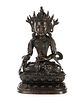 Sino-Tibetan Guanyin Bronze Figural Sculpture