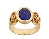 18k Gold and Lapis Lazuli Cabochon Ring
