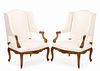 Pair of French Walnut Fauteuil de Commodite