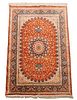 Hand Woven Persian Qum Area Rug, Signed