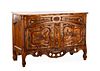 19th C. French Provincial Carved Walnut Buffet